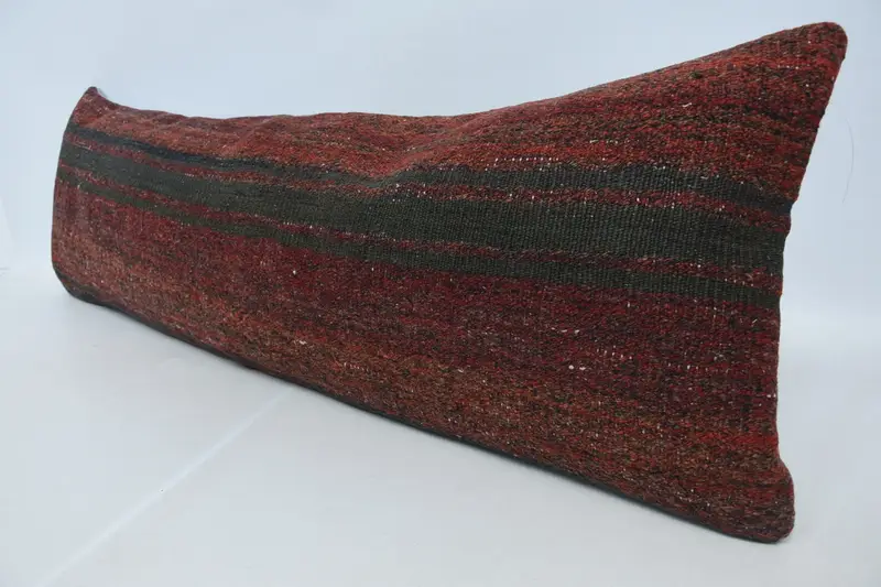 16x48 Brown Pillow Cover, Luxury Cushion, Vintage Pillow, Handmade Pillow, Vintage Kilim Pillow, Outdoor Bolster Pillow, Antique Pillows, Cushion - 4