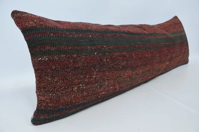16x48 Brown Pillow Cover, Luxury Cushion, Vintage Pillow, Handmade Pillow, Vintage Kilim Pillow, Outdoor Bolster Pillow, Antique Pillows, Cushion - 3