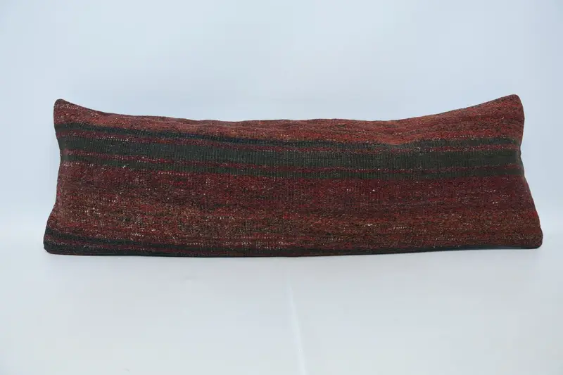 16x48 Brown Pillow Cover, Luxury Cushion, Vintage Pillow, Handmade Pillow, Vintage Kilim Pillow, Outdoor Bolster Pillow, Antique Pillows, Cushion - 1