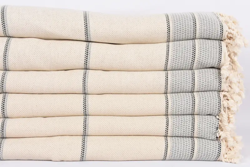 Personalized Wedding Gift For Couple, Turkish Blanket, Custom Wedding Gifts, 104x96 Cotton Striped Towel, Bachelorette Party Favors, Organic Throw - 3