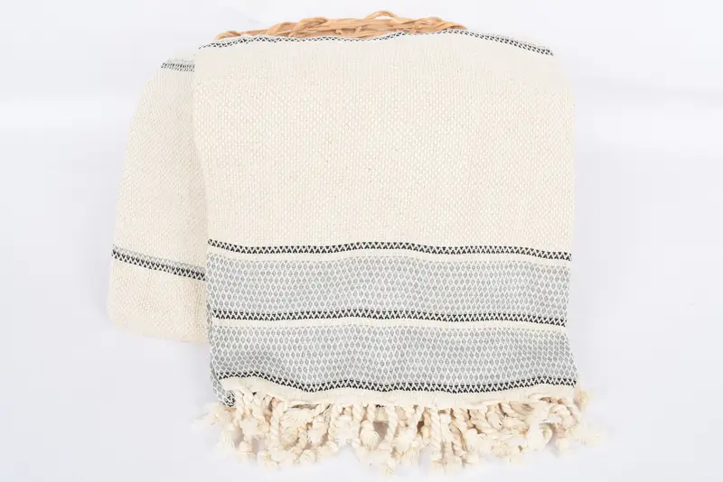 Personalized Wedding Gift For Couple, Turkish Blanket, Custom Wedding Gifts, 104x96 Cotton Striped Towel, Bachelorette Party Favors, Organic Throw - 5