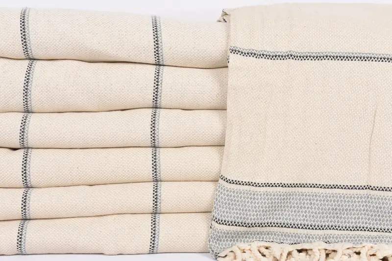 Personalized Wedding Gift For Couple, Turkish Blanket, Custom Wedding Gifts, 104x96 Cotton Striped Towel, Bachelorette Party Favors, Organic Throw - 2