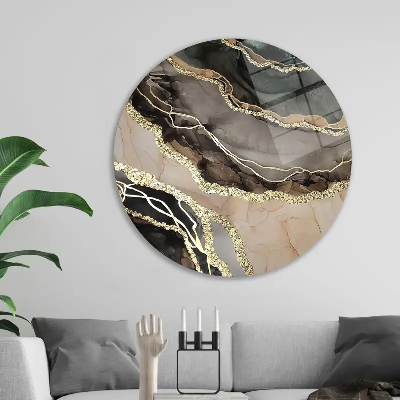 Elegant Printed Glass: Modern Marble Design for Luxury Decor