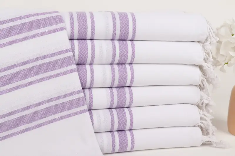 Handmade Purple Cotton Towel, Bachelorette Party Decorations, 40x71 Inches