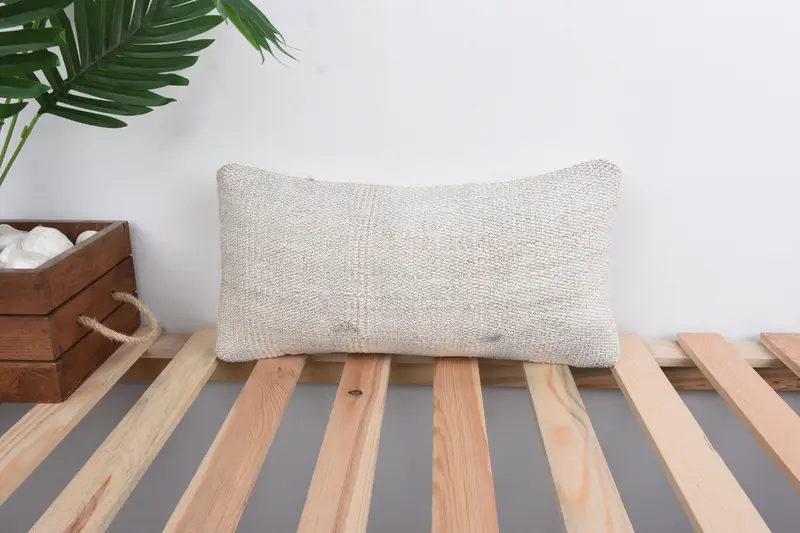 8x16 Beige Pillow Cover, Kilim Cushion Sham, Bolster Throw Pillow, Turkish Pillow, Home Decor Pillow, Toss Pillow, Cushion Cover - 1