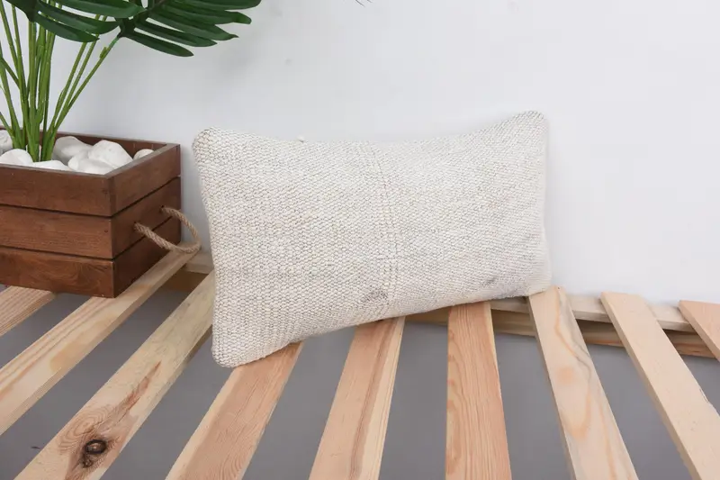 8x16 Beige Pillow Cover, Kilim Cushion Sham, Bolster Throw Pillow, Turkish Pillow, Home Decor Pillow, Toss Pillow, Cushion Cover - 4