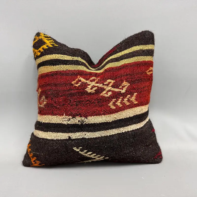 Cushion, Custom Cushion Case, Car Pillow, Vintage Pillow, Bench Pillow Case, Pillow for Couch, 18x18 Brown Pillow Sham, Boho Pillow - 1