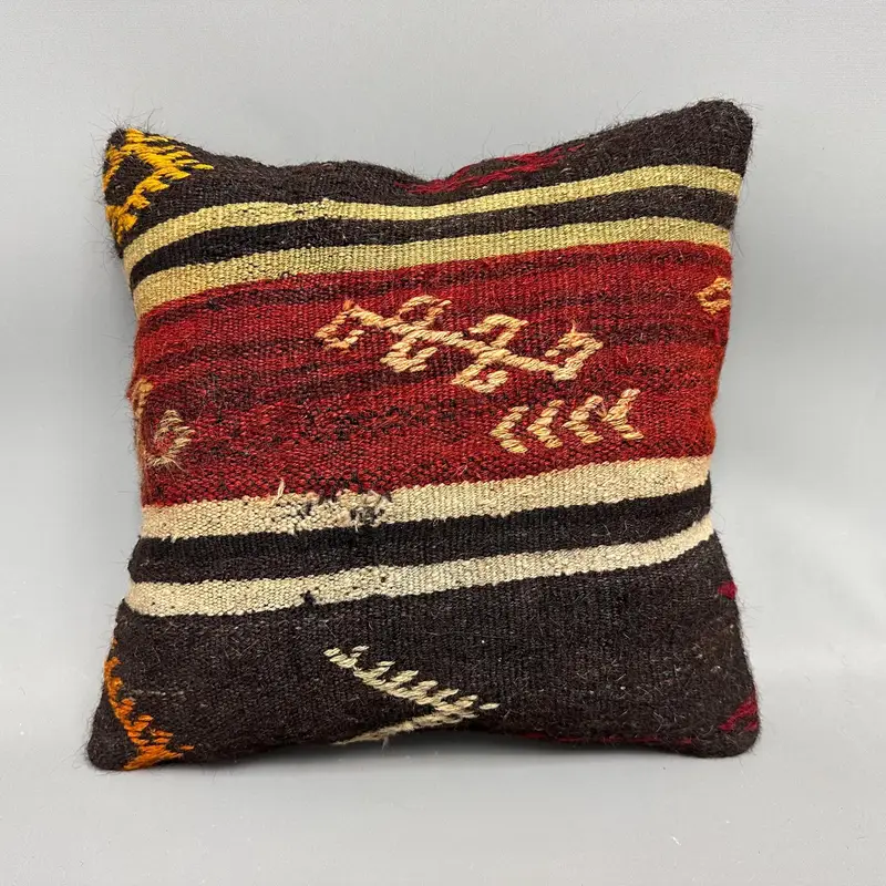 Cushion, Custom Cushion Case, Car Pillow, Vintage Pillow, Bench Pillow Case, Pillow for Couch, 18x18 Brown Pillow Sham, Boho Pillow - 4