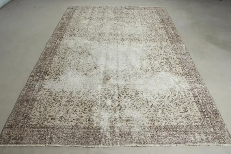 Alfombra elegante floral beige, 19 x 3 m Beige y marrón
