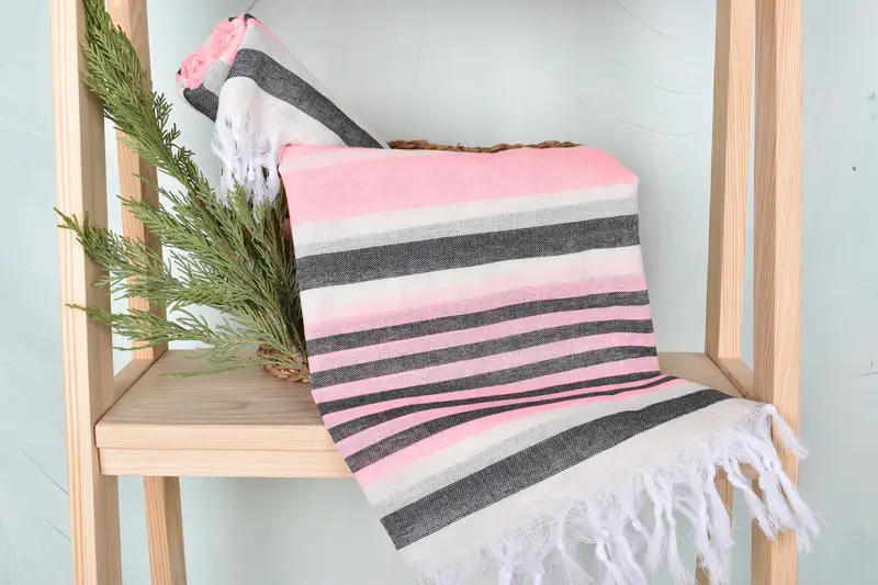 Organic towel, Monogram Beach Towel, Gift For Best Friend, Turkish Towel Bulk, Guest Towel, Personalized Turkish Towel, 68x40 Cotton Striped Towel - 4
