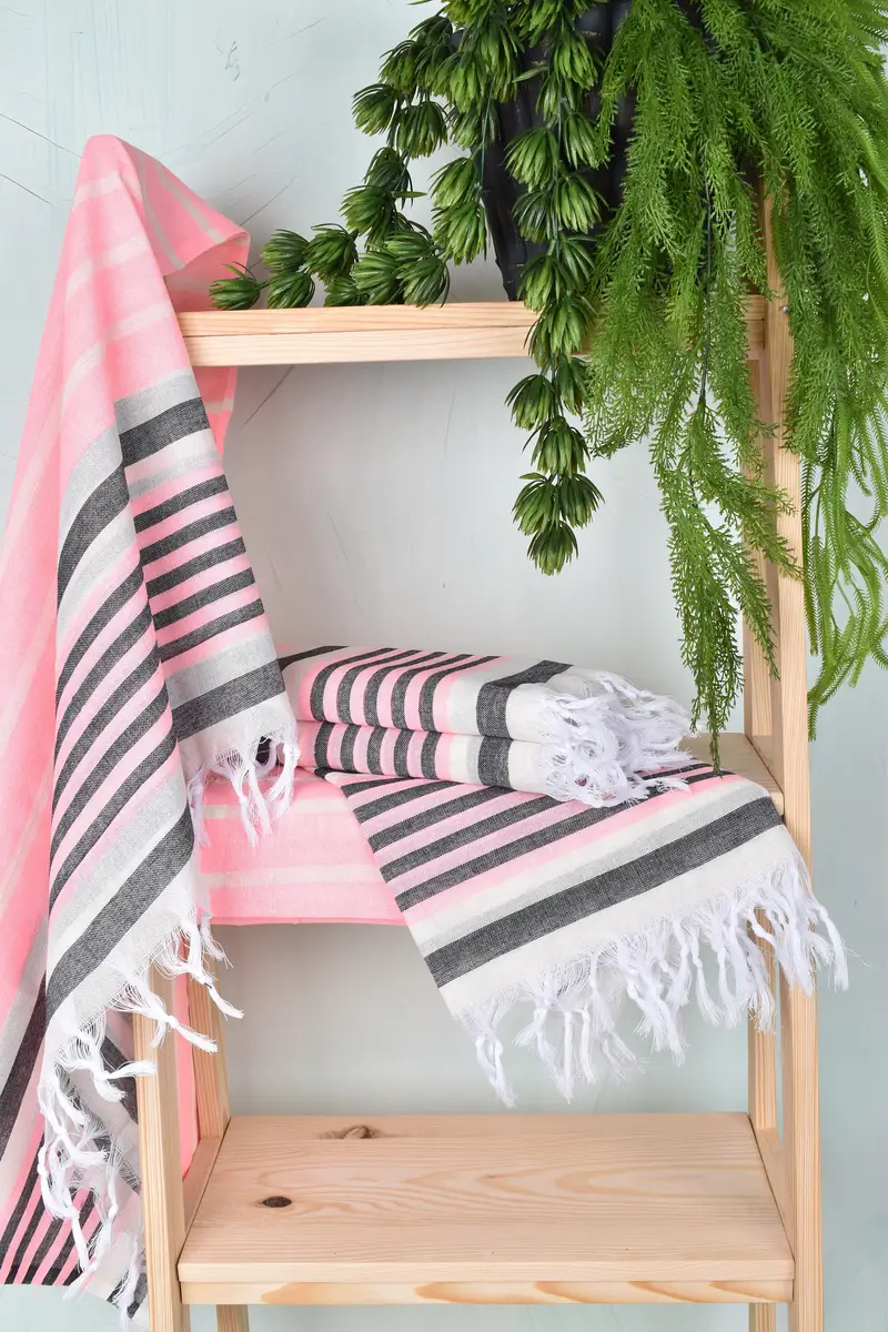Organic towel, Monogram Beach Towel, Gift For Best Friend, Turkish Towel Bulk, Guest Towel, Personalized Turkish Towel, 68x40 Cotton Striped Towel - 6