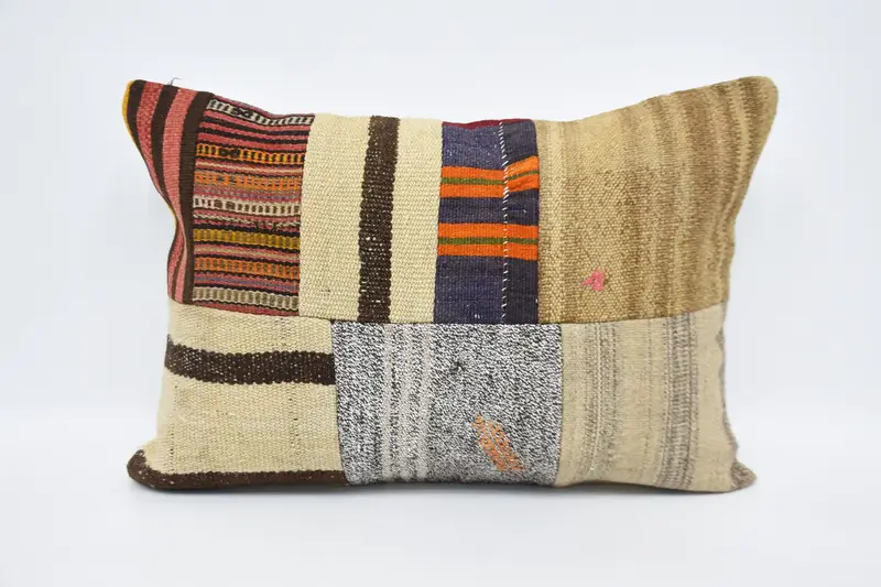 20x28 Beige Cushion Cover, Decorative Cushion Case, Cushion Case, Boho Pillow Sham Cover, Throw Kilim Pillow, Vintage Kilim Throw Pillow - 1