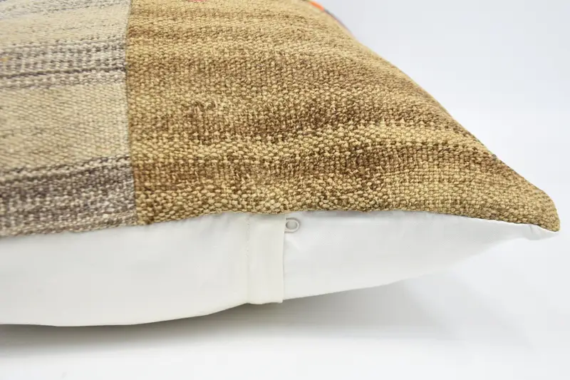 20x28 Beige Cushion Cover, Decorative Cushion Case, Cushion Case, Boho Pillow Sham Cover, Throw Kilim Pillow, Vintage Kilim Throw Pillow - 5
