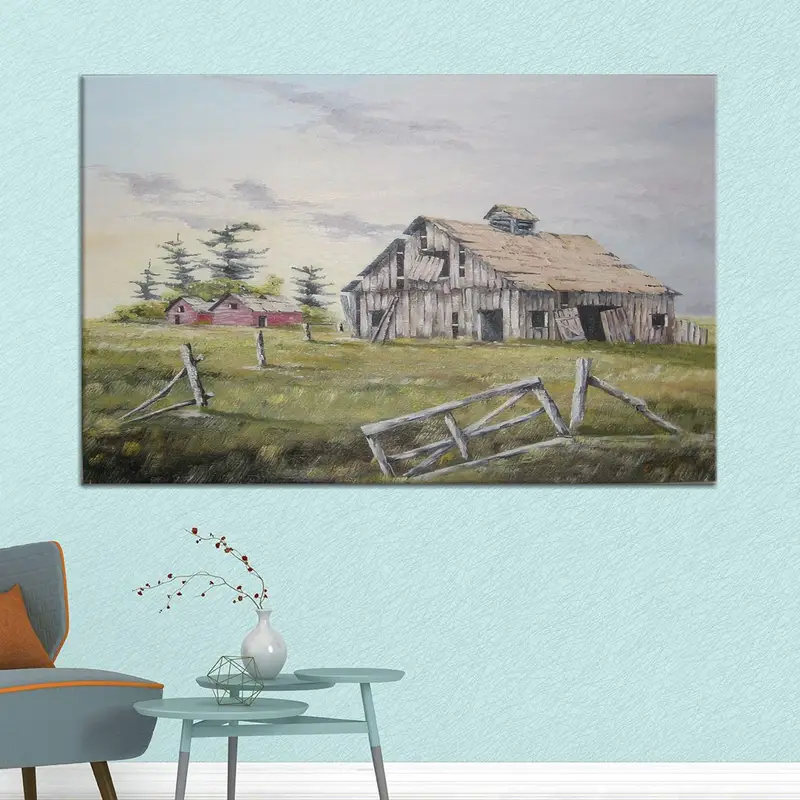 素朴な農家のキャンバス: エレガントな原始的なプリントアート