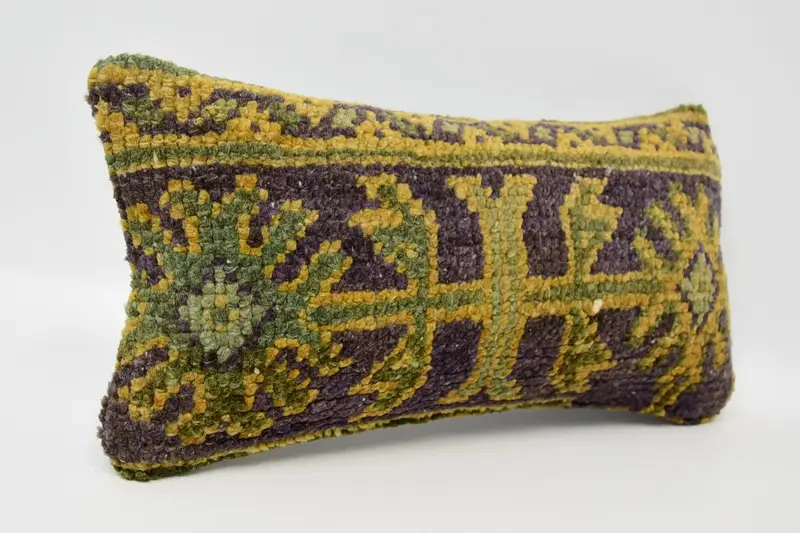 Pillow Cover, Meditation Cushion Case, 8x16 Blue Pillow Sham, Vintage Kilim Pillow, Boho Pillow, Vintage Pillow, Tribal Pillow Case, Muted Pillow - 3