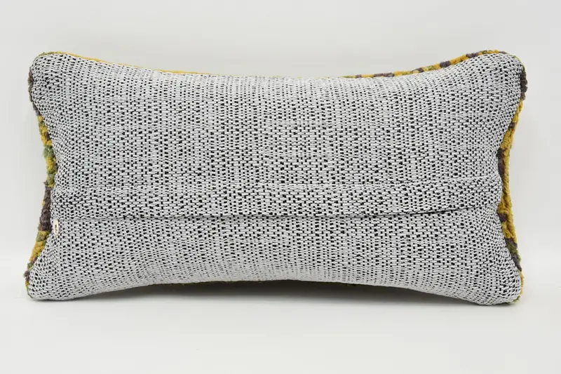 Pillow Cover, Meditation Cushion Case, 8x16 Blue Pillow Sham, Vintage Kilim Pillow, Boho Pillow, Vintage Pillow, Tribal Pillow Case, Muted Pillow - 6