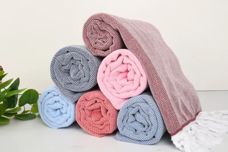 Christmas Gift, Beach Towel Gift, Personalized Turkish Towel, Gift For Wedding Day, Travel Towel, Housewarming Gift, 70x40 Cotton Herringbone Towel - 5