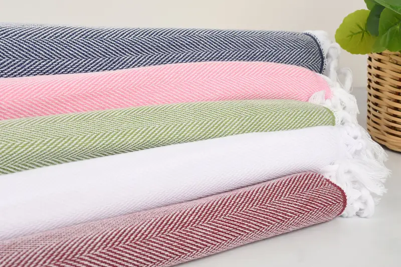 Christmas Gift, Beach Towel Gift, Personalized Turkish Towel, Gift For Wedding Day, Travel Towel, Housewarming Gift, 70x40 Cotton Herringbone Towel - 3