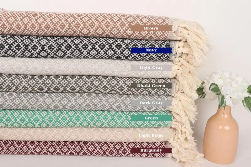 70x40 Cotton Diamond Towel, Christmas Favors, Beach Towel Gift, Organic Turkish towel, Custom monogram Turkish beach towel USA, Quick-dry towel - 1