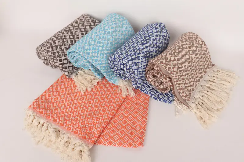 70x40 Cotton Diamond Towel, Christmas Favors, Beach Towel Gift, Organic Turkish towel, Custom monogram Turkish beach towel USA, Quick-dry towel - 5