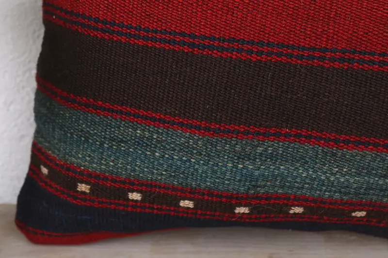 Sustainable Pillow Case, Interior Designer Pillow, 12x12 Red Pillow Case, Throw Kilim Pillow, Cushion, Bolster Pillow Sham, Boho Pillow Sham Cover - 3