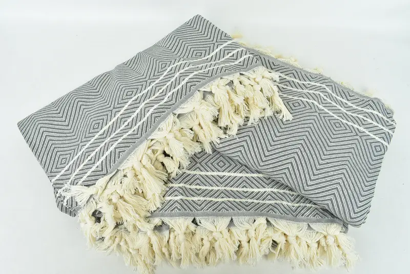 Turkish Blanket, Woven Throw Blanket, 96x70 Cotton Diamond Towel, Extra Large Tablecloth, Gift For Wedding Day, Bohemian Bedspread, Bedspread - 6