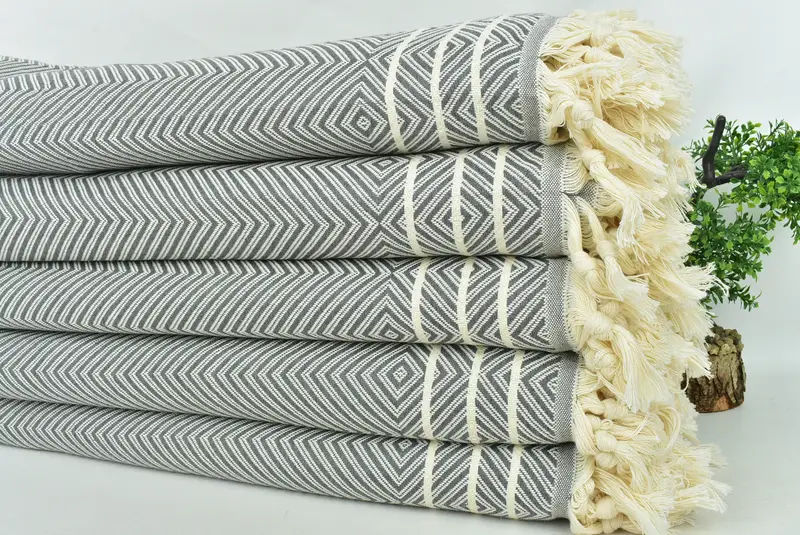 Turkish Blanket, Woven Throw Blanket, 96x70 Cotton Diamond Towel, Extra Large Tablecloth, Gift For Wedding Day, Bohemian Bedspread, Bedspread - 3