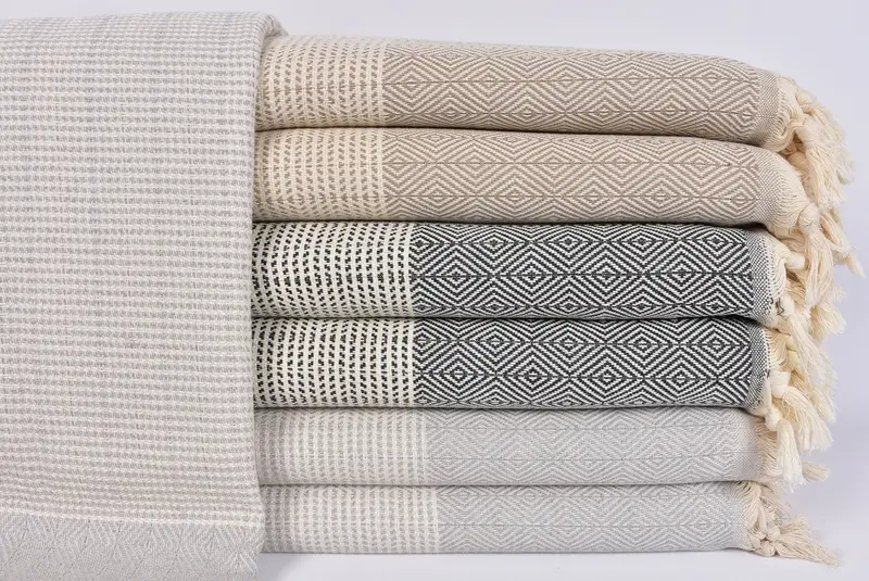 Throw Blanket, Turkish Beach Blanket, 80x70 Cotton Diamond Towel, Personalized Gift For Him, Turkish Blanket, Turkish Tablecloth, Personalized Gifts - 1