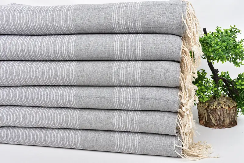 Anniversary Gift For Her, Personalized Wedding Gift, Peshtemal Towel, 70x40 Cotton Striped Towel, Yoga Towel, Beach Towel Monogram, Wedding Gift - 3