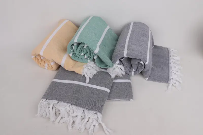 Bath towel, Bridesmaid Favors, Custom monogram Turkish beach towel USA, Turkish Towel USA, Personalized Towel, 64x40 Cotton Striped Terry Towel - 2