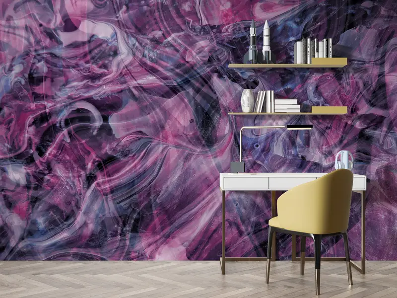 Baskılı Pembe Mermer Duvar Kağıdı: Zarif Soyut Duman Tasarımı