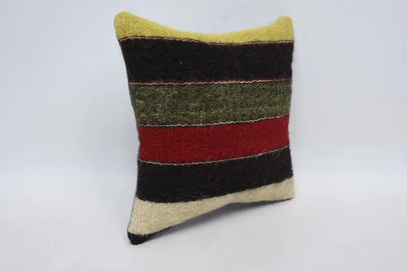 Cushion Case, Vintage Pillow, Turkish Pillow, 12x12 Brown Cushion, Interior Designer Pillow, Turkish Rugs Cushion Case, Designer Throw Pillow Sham - 3