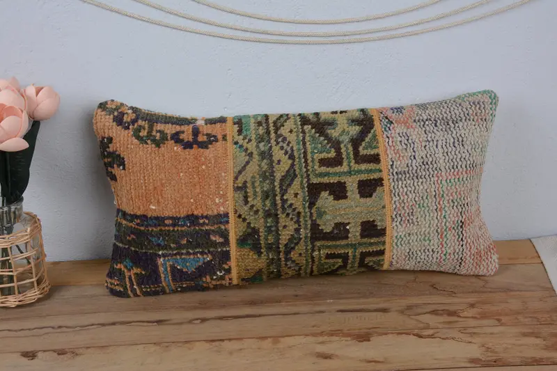 Boho Chic Pillow, 12x24 Green Cushion, Gift Pillow, Muted Pillow Case, Pillow for Sofa, Boho Pillow, Pillow, Bright Pillow Cover - 2