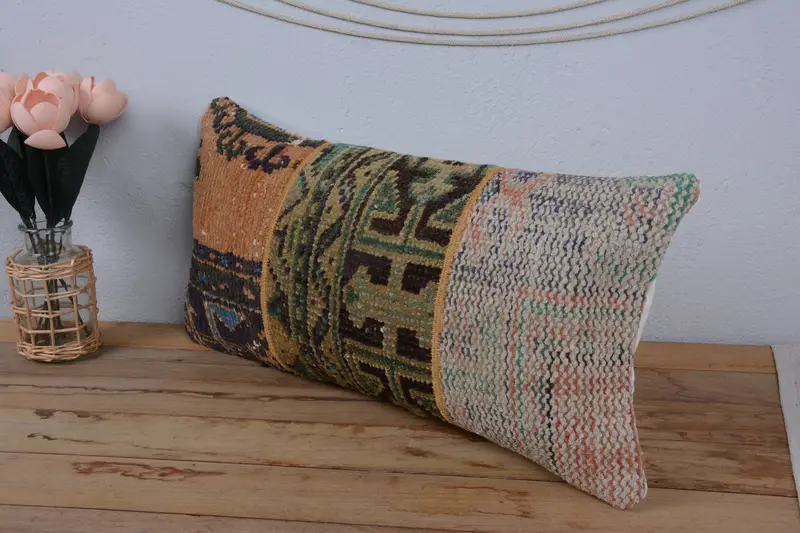Boho Chic Pillow, 12x24 Green Cushion, Gift Pillow, Muted Pillow Case, Pillow for Sofa, Boho Pillow, Pillow, Bright Pillow Cover - 4