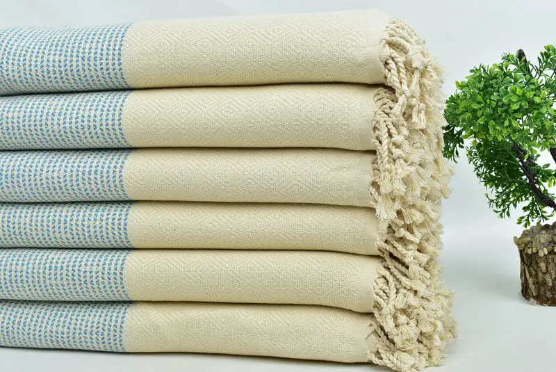 Welcome Wedding Gift, Embroidered Towel, Turkish Towel USA, Best Beach Towel, 70x40 Cotton Diamond Towel, Fringed Turkish peshtemal beach towel USA - 3