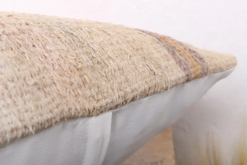 Turkish Kilim Pillow, Indoor Pillow, Pillow for Sofa, Vintage Pillow, Traditional Cushion Case, 20x20 Beige Cushion, Pillow Case - 6