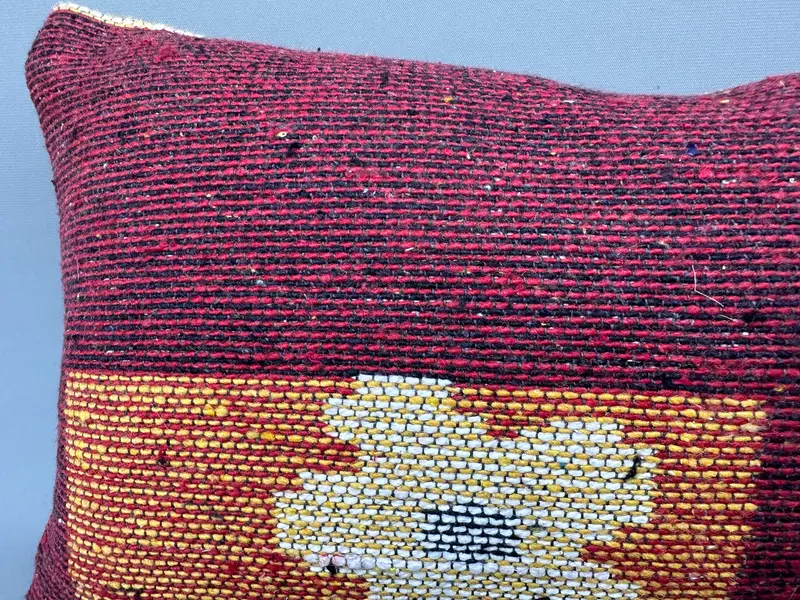 Pillow for Couch, Pillow, 10x20 Red Pillow, Rustic Pillow Sham, Vintage Kilim Throw Pillow, Lounge Throw Cushion, Cotton Pillow Sham, Vintage Pillow - 5