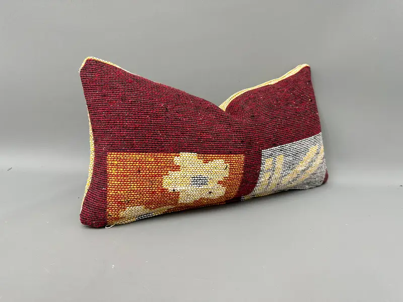 Pillow for Couch, Pillow, 10x20 Red Pillow, Rustic Pillow Sham, Vintage Kilim Throw Pillow, Lounge Throw Cushion, Cotton Pillow Sham, Vintage Pillow - 2
