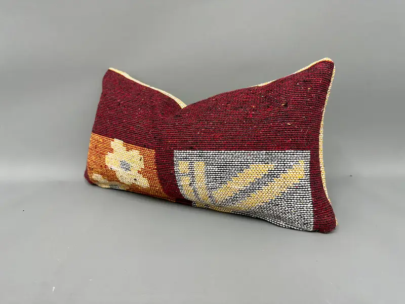 Pillow for Couch, Pillow, 10x20 Red Pillow, Rustic Pillow Sham, Vintage Kilim Throw Pillow, Lounge Throw Cushion, Cotton Pillow Sham, Vintage Pillow - 3