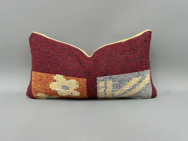 Pillow for Couch, Pillow, 10x20 Red Pillow, Rustic Pillow Sham, Vintage Kilim Throw Pillow, Lounge Throw Cushion, Cotton Pillow Sham, Vintage Pillow - 1