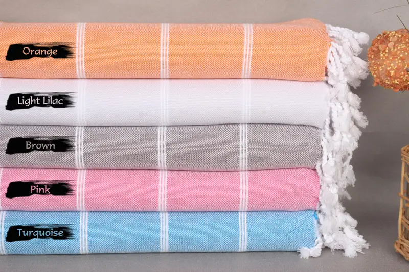 Bridal Shower Gift, Personalized Wedding Gift For Couple, Absorbent Turkish towel, 70x40 Cotton Striped Towel, Summer Towel, Thin towel, Spa Towel - 2