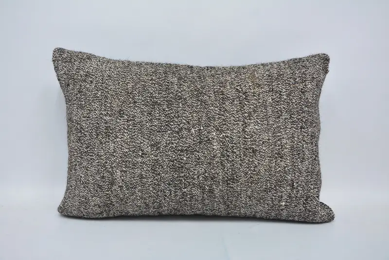 Pillow, Gift Pillow, 16x24 Brown Pillow, Outdoor Bolster Pillow Sham, Shabby Chic Cushion Cover, Turkish Kilim Pillow, Pillow for Sofa - 1