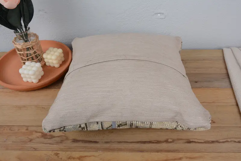 18x18 Beige Pillow Cover, Home Decor Pillow, Throw Kilim Pillow, Kilim Cushion Sham, Tapestry Pillow, Pillow Sham, Custom Pillow Cover - 6