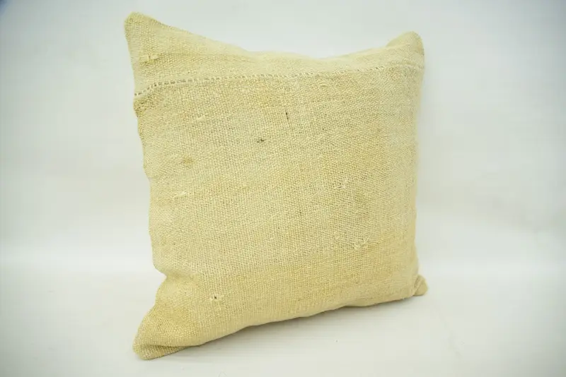 Turkish Kilim Pillow, Yoga Cushion Case, Throw Kilim Pillow, Pillow Cover, Kilim Pillow Cover, Aesthetic Pillow Case, 16x16 Beige Pillow - 2