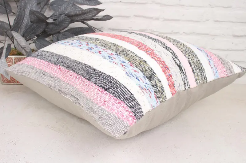 Muted Cushion Cover, Interior Designer Pillow, Patio Cushion Cover, Kilim Pillow Cover, Ethnical Kilim Rug Pillow, Cushion, 20x20 White Cushion Case - 6