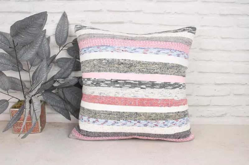Muted Cushion Cover, Interior Designer Pillow, Patio Cushion Cover, Kilim Pillow Cover, Ethnical Kilim Rug Pillow, Cushion, 20x20 White Cushion Case - 1