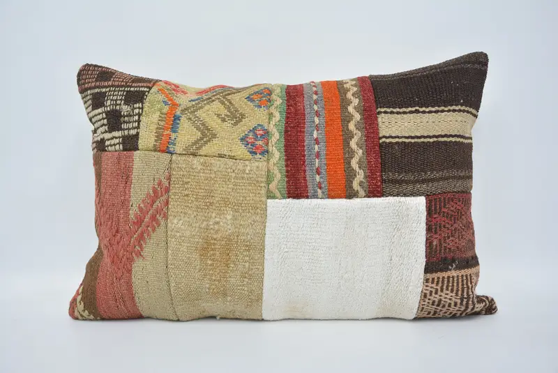 Vintage Pillow, Cushion Cover, Natural Cushion, 16x24 Brown Cushion Case, Pillow for Sofa, Kilim Pillow, Ottoman Cushion Cover - 1