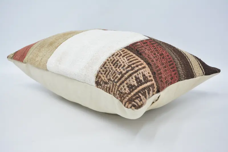 Vintage Pillow, Cushion Cover, Natural Cushion, 16x24 Brown Cushion Case, Pillow for Sofa, Kilim Pillow, Ottoman Cushion Cover - 6