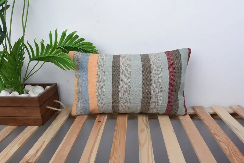 Natural Cushion Cover, Interior Designer Pillow, Boho Pillow Sham Cover, Pillow Cover, Car Cushion Case, 12x20 Green Pillow Cover, Gift Pillow - 1