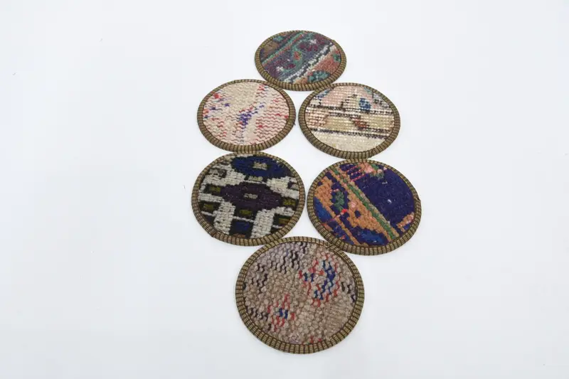 Blue and Green Round Coasters, Durable and Stylish Table Coasters